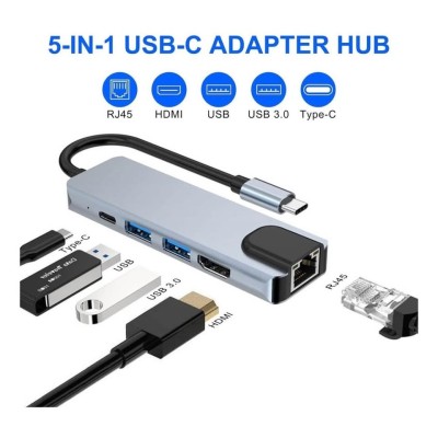 HUB USB C  5  in 1 HDMI LAN USB 3.0