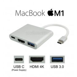 USB C a HDMI 4K + USB 3.0