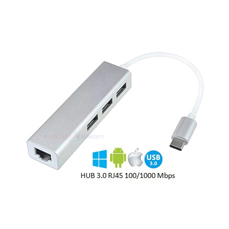 HUB USB C  USB 3.0  RJ45